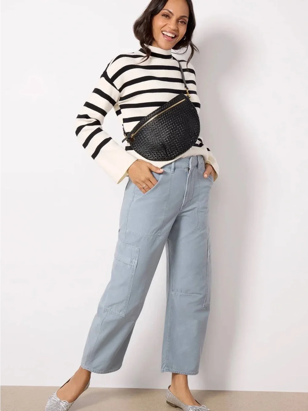 Evereve Bonnie Mock Neck Pullover‎ Size Large